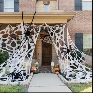Halloween Spider Web Decoration Set - White